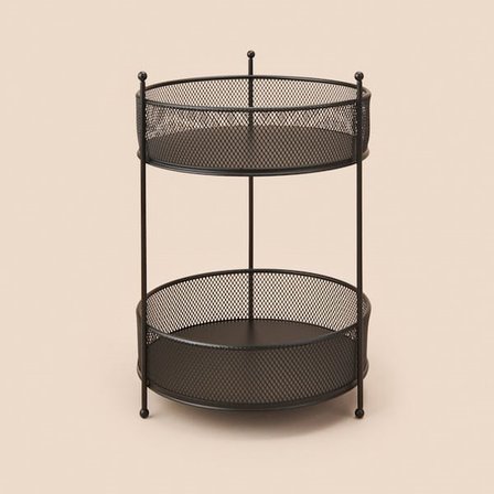 Evidea Bath İki Katlı Fileli Organizer - Siyah - 28x20 cm