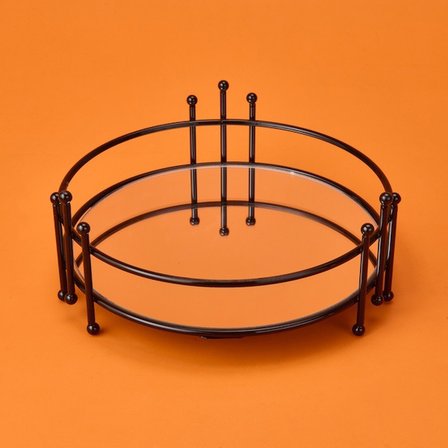 Evidea Bath Dokuz Telli Aynalı Organizer - Siyah - 9x21 cm