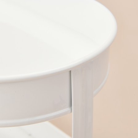 Evidea Bath 2 Katlı Oval Organizer - Beyaz - 32,5x19 cm