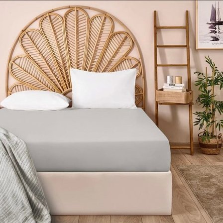 Evidea Soft Basic Çift Kişilik Lastikli Çarşaf - Gri - 160x200 cm