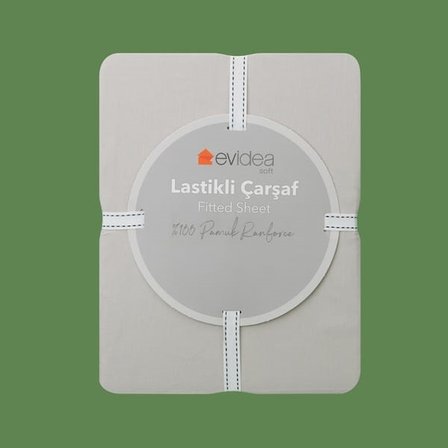 Evidea Soft Basic Çift Kişilik Lastikli Çarşaf - Gri - 160x200 cm