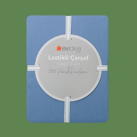Evidea Soft Basic Çift Kişilik Lastikli Çarşaf - Mavi - 160x200 cm