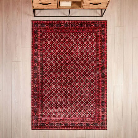 Evidea Soft Zarmine Afgan Desenli Halı - Kırmızı - 160x230 cm