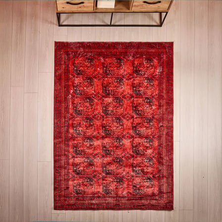 Evidea Soft Karakush Afgan Desenli Halı - Kırmızı - 160x230 cm