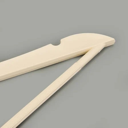 Simple Living Ahşap Görünümlü 3'lü Plastik Askı - Krem - 43x23 cm