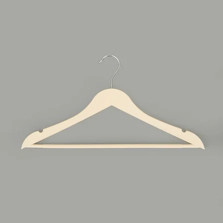 Simple Living Ahşap Görünümlü 3'lü Plastik Askı - Krem - 43x23 cm