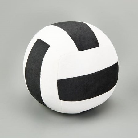 Evidea Soft Voleybol Topu Figürlü Yastık - Siyah / Beyaz - 20 cm