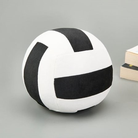 Evidea Soft Voleybol Topu Figürlü Yastık - Siyah / Beyaz - 20 cm