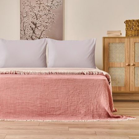 Evidea Soft Hevin Çift Kişilik Yatak Örtüsü - Kiremit / Ekru - 220x240 cm