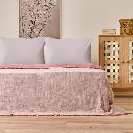 Evidea Soft Hevin Çift Kişilik Yatak Örtüsü - Kiremit / Ekru - 220x240 cm