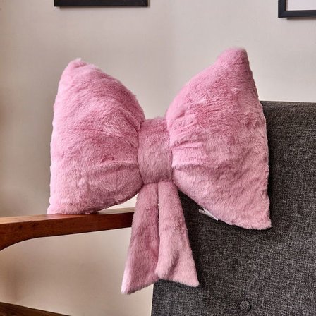 Evidea Soft Kurdele Figürlü Yastık  - Pembe - 40x30 cm