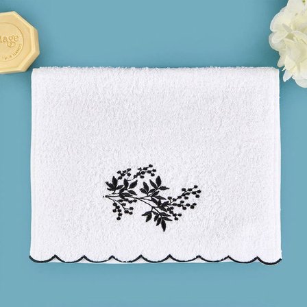Evidea Soft French Cottage Onda El Havlusu - Ekru / Siyah - 30x50 cm