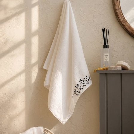 Evidea Soft French Cottage Onda El Havlusu - Ekru / Siyah - 30x50 cm