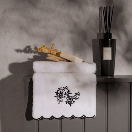 Evidea Soft French Cottage Onda El Havlusu - Ekru / Siyah - 30x50 cm