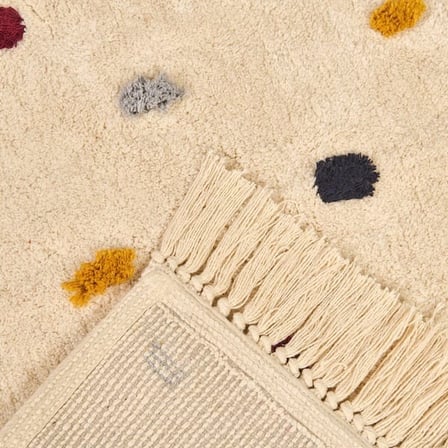 Evidea Soft Tufting Krus Banyo Paspası - Ekru / Renkli - 60x90 cm
