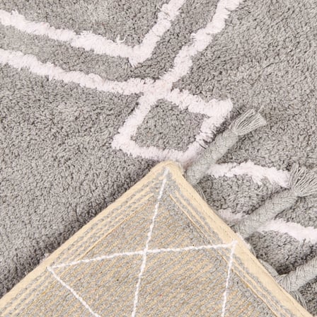 Evidea Soft Tufting Nora Banyo Paspası - Ekru / Antrasit - 60x90 cm