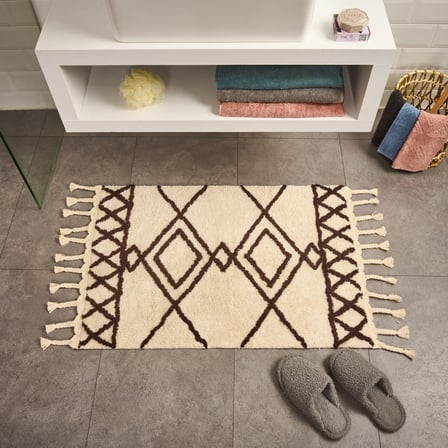 Evidea Soft Tufting Nora Banyo Paspası - Ekru / Renkli - 60x90 cm