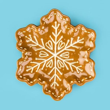 Evidea Kitchen Kar Tanesi Seramik Sunum Tabağı - Beyaz / Kahverengi