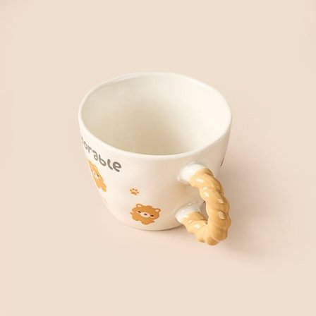 Evidea Kitchen Ayıcıklı Seramik Kupa - Beyaz - 300 ml