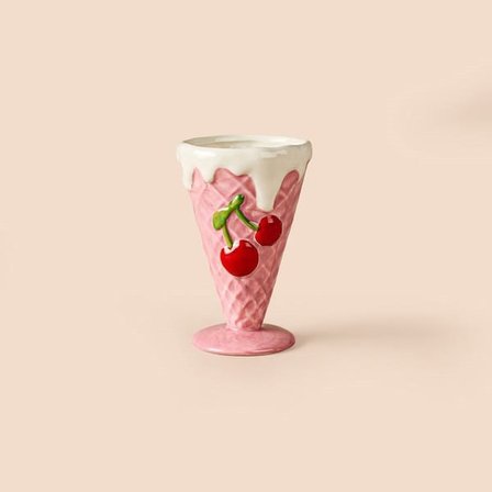 Evidea Kitchen Kiraz Desenli Seramik Dondurmalık - Renkli