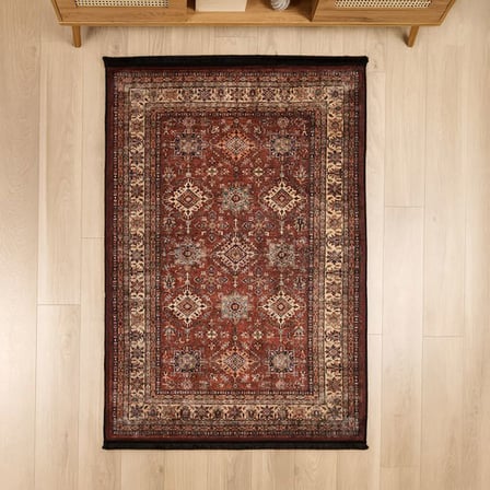 Evidea Soft Line Afgan Desenli Halı - Kırmızı - 120x180 cm