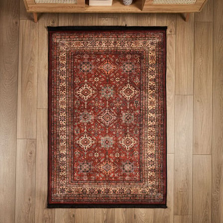 Evidea Soft Line Afgan Desenli Halı - Kırmızı - 120x180 cm