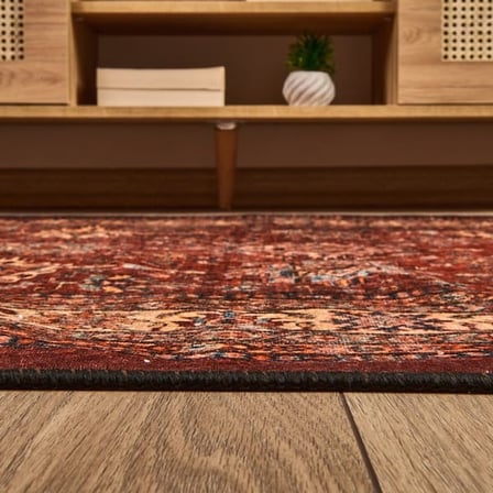 Evidea Soft Line Afgan Desenli Halı - Kırmızı - 120x180 cm
