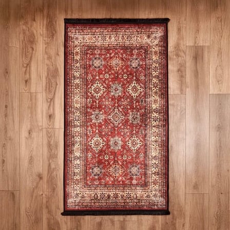 Evidea Soft Line Afgan Desenli Halı - Kırmızı - 80x150 cm