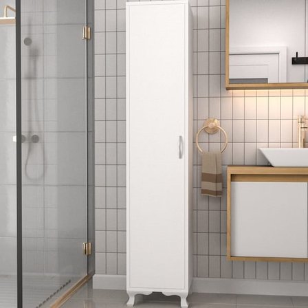 Eco Room Tek Kapaklı 5 Raflı Boy Dolap - Beyaz - 170x35,5x35 cm