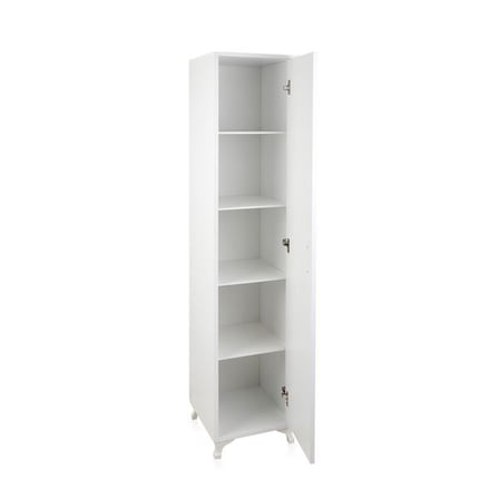 Eco Room Tek Kapaklı 5 Raflı Boy Dolap - Beyaz - 170x35,5x35 cm