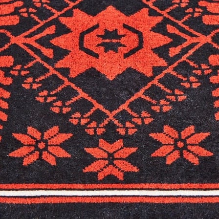 Evidea Soft Ruby Afgan Desenli Halı - Kırmızı - 80x150 cm