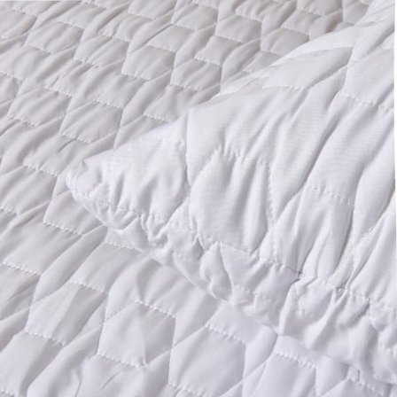 Evidea Soft Sıvı Geçirmez Kapitoneli Yastık Alezi - Beyaz - 50x70 cm