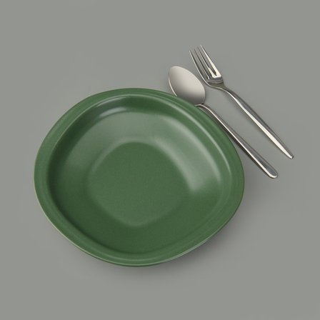 Evidea Kitchen Bloom Çukur Yemek Tabağı - Yeşil - 23 cm 