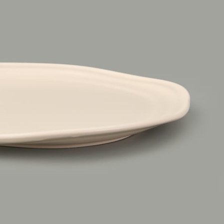 Evidea Kitchen Bloom Servis Tabağı - Krem - 29 cm 