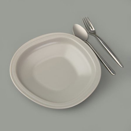 Evidea Kitchen Bloom Çukur Yemek Tabağı - Gri - 23 cm 