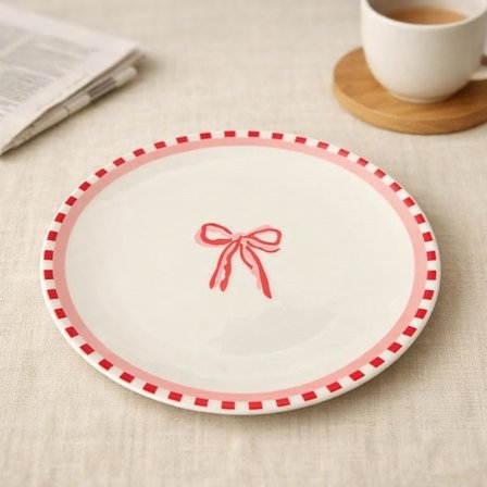 Evidea Kitchen Ribbon Porselen Tatlı Tabağı - Renkli - 19 cm