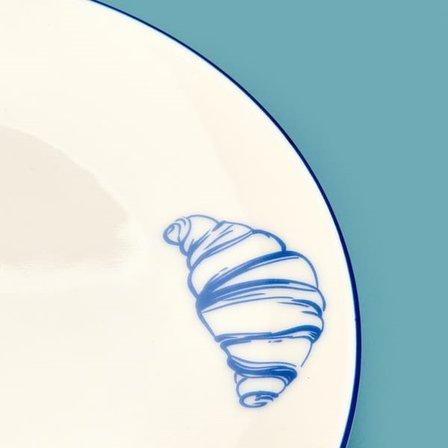 Evidea Kitchen Kruvasan Porselen Tatlı Tabağı - Renkli - 19 cm