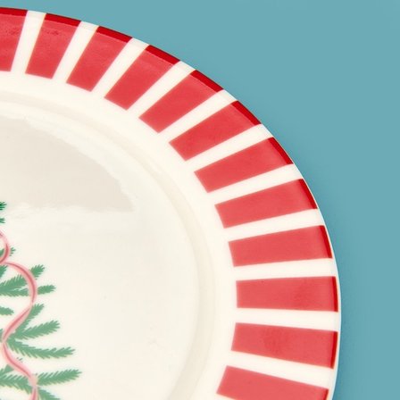 Evidea Kitchen Yeni Yıl Porselen Tatlı Tabağı - Renkli - 20 cm