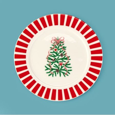 Evidea Kitchen Yeni Yıl Porselen Tatlı Tabağı - Renkli - 20 cm