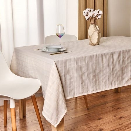 Evidea Soft Herringbone Masa Örtüsü - Ekru - 140x220 cm