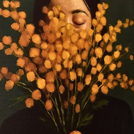 Evidea Deco Woman Of Flower Duvar Panosu - Siyah / Turuncu - 30x40 cm