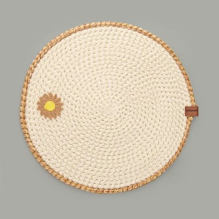 Evidea Soft Çiçek Nakışlı Supla - Ekru - 33x33 cm