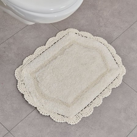 Evidea Soft Lace 2'li Banyo Paspası - Ekru - 40x60 cm + 60x90 cm