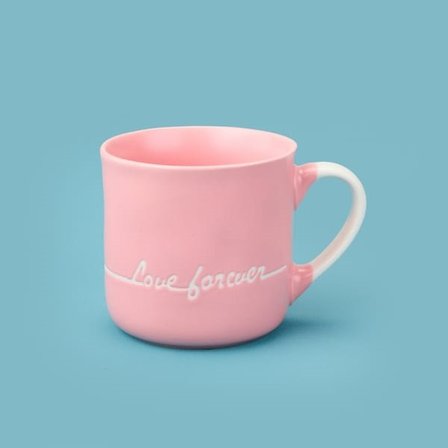 Excellent Houseware Love Forever Porselen Kupa - Pembe - 320 ml