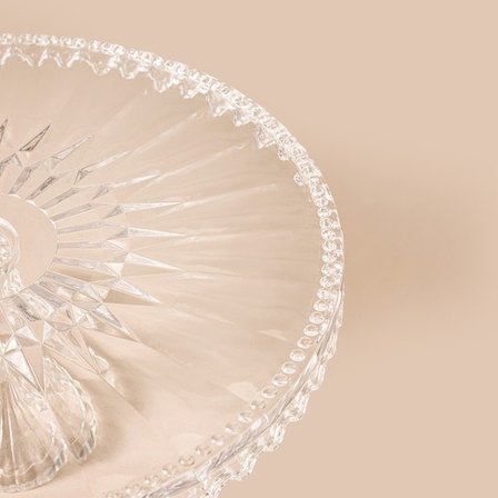 Alegre Glass Cansu Ayaklı Kek Standı - Şeffaf - 28x11 cm