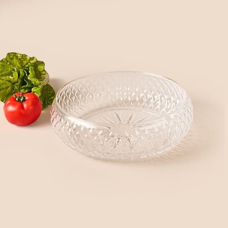 Alegre Glass Kafes Sunum Tabağı - Şeffaf - 28x7 cm
