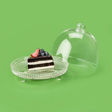 Alegre Glass Lulu Kristal Kapaklı Fanus - Şeffaf - 22x20 cm