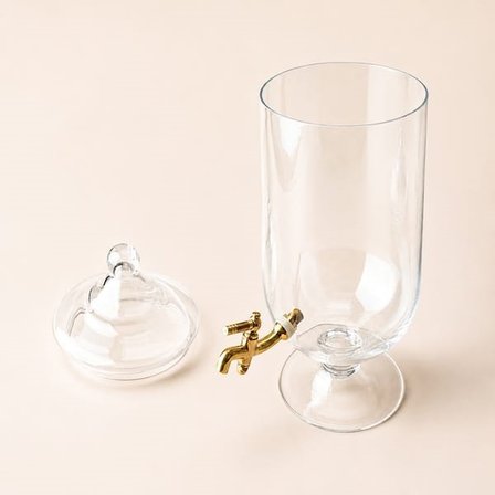 Alegre Glass Kurşun Cam Kapaklı Sebil - Şeffaf - 3,5 lt
