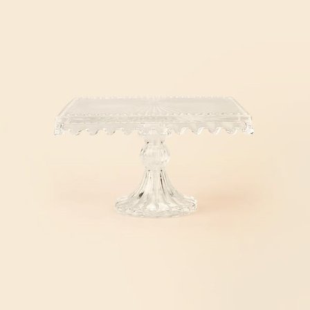 Alegre Glass Damla Kare Stant - Şeffaf - 18x11 cm