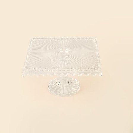 Alegre Glass Damla Kare Stant - Şeffaf - 18x11 cm